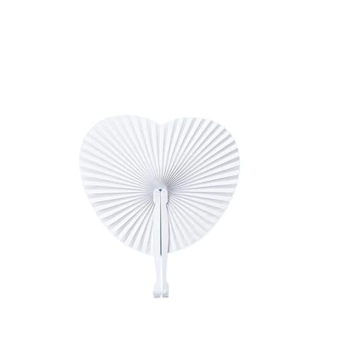 WTAXBH Handfächer 20/100 PCS Faltbare DIY Malerei Herz Form Runde Papier Fan Hochzeit Party Gast Dekoration Jahrestag(50 PCS) von WTAXBH