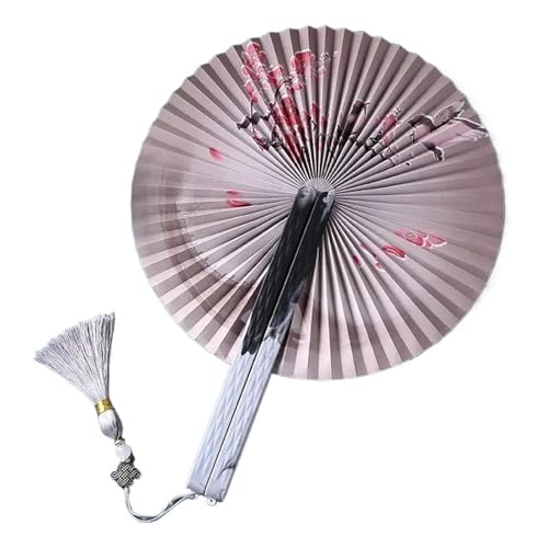 WTAXBH Handfächer Faltbarer Papierfächer for Damen mit Quaste, antiker runder Handfächer, Cheongsam, klassischer dekorativer Fächer(Style03) von WTAXBH
