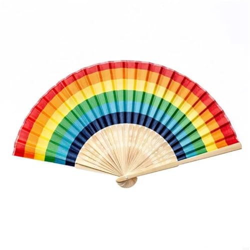 WTAXBH Handfächer Regenbogen Handheld Faltfächer Outdoor Reisen Camping Wandern Ornamente WTAXBH Handfächer Regenbogen Handheld Faltfächer Outdoor Reisen Camping Wandern Ornamente von WTAXBH