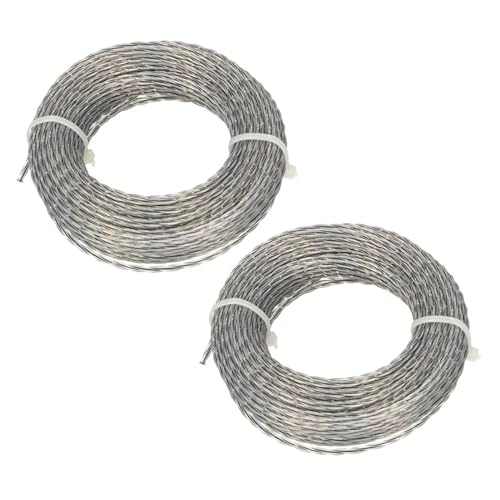WTAXBH Mähfaden 2 Sets kernverstärkter Rasentrimmerfaden 2,0–3,0 mm x 15 m (30 m), Fadenspule, Rasentrimmer, Ersatzklinge, Garten-Ersatzwerkzeug(15mx2 4mmx 2pcs) von WTAXBH