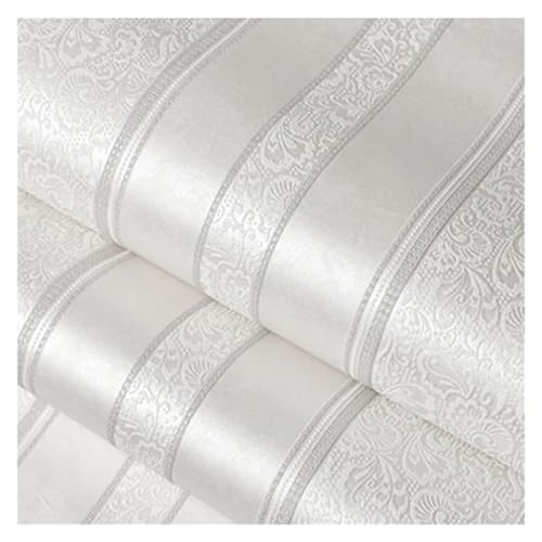 Wandtapete 3D geprägte Vliestapetenrolle for Wohnzimmer, Schlafzimmer, Hintergrund, Heimdekoration(Light Grey,9.5m x 53cm) von WTAXBH