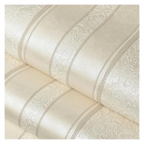 Wandtapete 3D geprägte Vliestapetenrolle for Wohnzimmer, Schlafzimmer, Hintergrund, Heimdekoration(WHITE,3.0m x 53cm) von WTAXBH