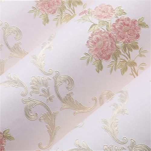 Wandtapete Selbstklebende 3D-Vliestapete for Schlafzimmer, Wohnzimmer, TV, Hintergrund, Renovierung, Wandaufkleber(Pink,5m(width 53cm)) von WTAXBH