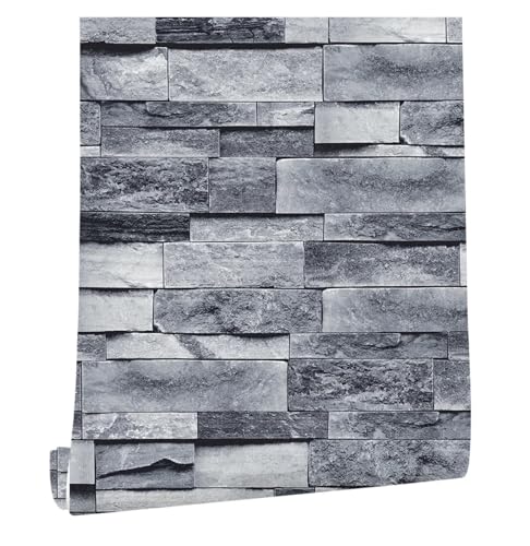 Wandtapete Stein Peel And Stick Tapete Dekoration Selbstklebende Wand Papier for Home Decor TV Einfach Zu(Color 03) von WTAXBH