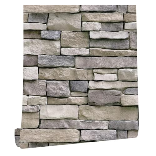 Wandtapete Stein Peel And Stick Tapete Dekoration Selbstklebende Wand Papier for Home Decor TV Einfach Zu(Color 12) von WTAXBH