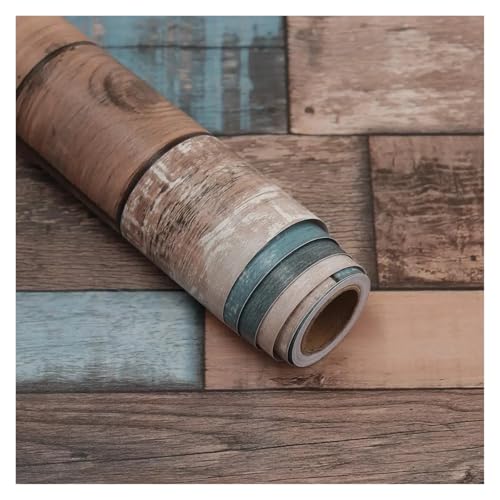 Wandtapete Teal Holz Tapete Stick und Peel Shiplap Wand Papier selbstklebend Kontakt Home Decor Vintage abnehmbare wasserdicht(3.0mx45cm) von WTAXBH