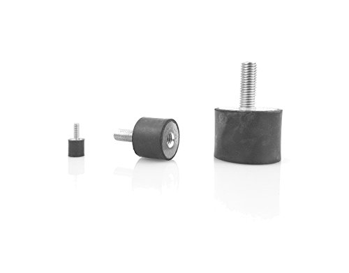 10 x Gummipuffer Typ B Ø15mm 10mm hoch M5 WTB® Gummimetallpuffer mit Innen- und Aussengewinde Metallteile Stahl verzinkt Naturkautschuk Härte 55°Shore von WTB