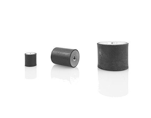 10 x Gummipuffer Typ C Ø15mm 15mm hoch M4 WTB® Gummimetallpuffer mit Innengewinde Metallteile Stahl verzinkt Naturkautschuk Härte 55°Shore von WTB