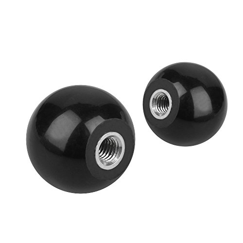 2 x M12 Ø50mm schwarz WTB® Kugelknopf/Kugelgriff DIN 319 mit Stahlgewinde von WTB