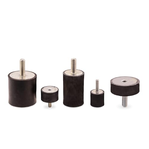 Gummipuffer Typ B | Ø6-200mm | M3-M20 | mittlere Härte | [Auswahl: M4x10 / 4 Ø10x15] | Gummi-Metall-Puffer | Silentblock | Außengewinde-und Innengewinde | über 1000 verschiedene Gummipuffer von WTB