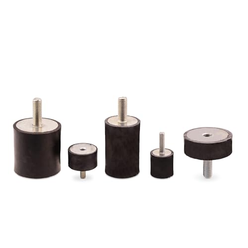 Gummipuffer Typ B | Ø6-200mm | M3-M20 | mittlere Härte | [Auswahl: M8x23 / 8 Ø40x40] | Gummi-Metall-Puffer | Silentblock | Außengewinde-und Innengewinde | über 1000 verschiedene Gummipuffer von WTB
