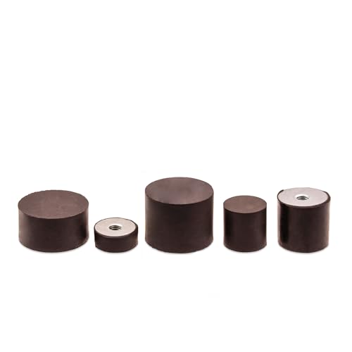 Gummipuffer Typ E | Ø6-200mm | M3-M20 | mittlere Härte | [Auswahl: M5x5 Ø15x10] | Gummi-Metall-Puffer | Silentblock | Innengewinde | über 1000 verschiedene Gummipuffer von WTB