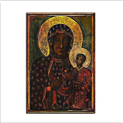 Leinwand Gemälde Wände Bild Die Schwarze Madonna Poster Und Wand Bilder Bild Kunstdruck Moderne Familie Schlafzimmer Dekor Rahmenlos-60×80cm von WTCYZYQ