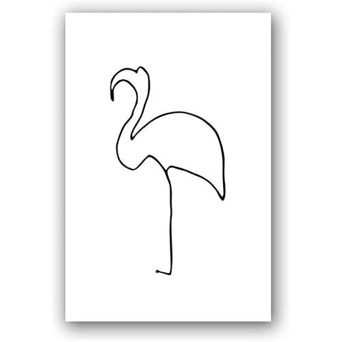 Flamingo Strichzeichnung Gemälde Leinwand Bild Pablo Picasso Tiere Poster Kunstdrucke Abstrakte Wand Bilder Bild Wohnzimmer Moderne Wohnkultur Rahmenlos-30×40cm von WTEVMAIY