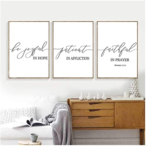 Leinwand Bild Wandbilder Bibelverse Römer Minimalismus Poster Und Kunstdrucke Inspirierende Schrift Gemälde Wohnkultur Rahmenlos 40×60cm×3pcs von WTEVMAIY