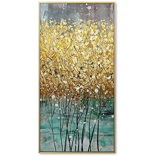 Wand Bilder Bilder Abstrakte Goldene Leinwand Bild Grünes Gold Moderne Luxus Poster Kunstdrucke Leinwand Wand Bilder Für Wohnzimmer Wohnkultur Rahmenlos 60×120cm von WTEVMAIY