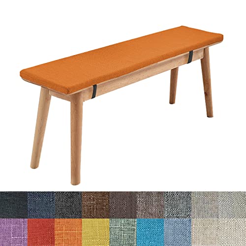 WTHYGB Bankauflage Bankkissen 75 X 30 X 5CM Waschbare Rutschfestes 5CM Dickes Gartenbank Sitzkissen mit Abnehmbarem Bezug, Stuhlkissen für Garten Terrasse Esszimmer Küche, 148 Größen (Orange) von WTHYGB