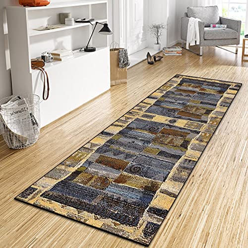 WTHYGB Teppich Läufer Flur 40x60 cm, rutschfest Waschbar Dauerhaft Moderne Lang Polyester Küchenläufer Flurläufer, 6 MM Dickem Teppichläufer für Korridor, Schlafzimmer, Wohnzimmer Gelb-Blau WTHYGB Teppich Läufer Flur 40x60 cm, rutschfest Waschbar Dauerhaft Moderne Lang Polyester Küchenläufer Flurläufer, 6 MM Dickem Teppichläufer für Korridor, Schlafzimmer, Wohnzimmer Gelb-Blau von WTHYGB