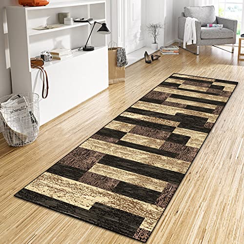 WTHYGB Teppich Läufer Flur 80x150 cm, rutschfest Waschbar Dauerhaft Moderne Lang Polyester Küchenläufer Flurläufer, 6 MM Dickem Teppichläufer für Korridor, Schlafzimmer, Wohnzimmer Schwarz-Gelb-Braun WTHYGB Teppich Läufer Flur 80x150 cm, rutschfest Waschbar Dauerhaft Moderne Lang Polyester Küchenläufer Flurläufer, 6 MM Dickem Teppichläufer für Korridor, Schlafzimmer, Wohnzimmer Schwarz-Gelb-Braun von WTHYGB