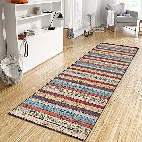 WTHYGB Teppich Läufer Flur Küche 100x120 cm, Modern rutschfest Waschbar Dauerhaft Küchenläufer Flurläufer, Lang Polyester Bunt Muster Teppichläufer für Korridor, Schlafzimmer, Innen Wohnzimmer von WTHYGB