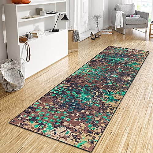 WTHYGB Teppich Läufer Flur Küche 60x150 cm, rutschfest Waschbar Dauerhaft Küchenläufer Flurläufer, Lang Abstrakt Polyester Braun-Grün Teppichläufer für Korridor, Schlafzimmer, Wohnzimmer WTHYGB Teppich Läufer Flur Küche 60x150 cm, rutschfest Waschbar Dauerhaft Küchenläufer Flurläufer, Lang Abstrakt Polyester Braun-Grün Teppichläufer für Korridor, Schlafzimmer, Wohnzimmer von WTHYGB