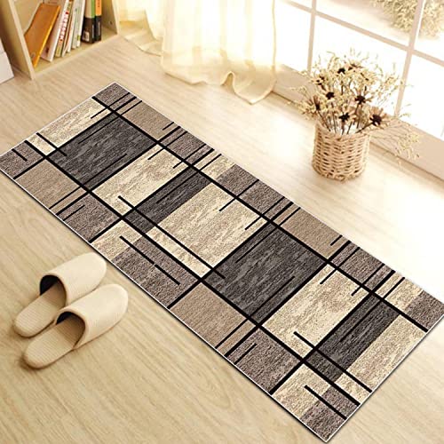 WTHYGB Teppich Läufer Flur Küche 80x320 cm, Modern rutschfest Waschbar Küchenläufer Flurläufer, Lang Polyester Plaid Muster Hellbraun Teppichläufer für Korridor, Schlafzimmer, Innen Wohnzimmer WTHYGB Teppich Läufer Flur Küche 80x320 cm, Modern rutschfest Waschbar Küchenläufer Flurläufer, Lang Polyester Plaid Muster Hellbraun Teppichläufer für Korridor, Schlafzimmer, Innen Wohnzimmer von WTHYGB