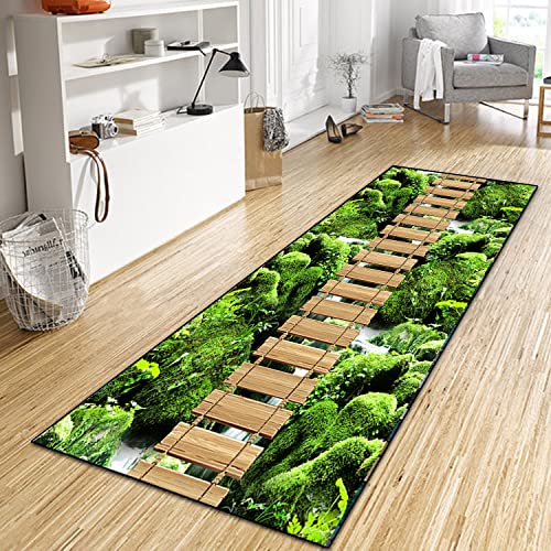 WTHYGB Teppich Läufer Flur Küche 90x220 cm, Modern rutschfest Waschbar Dauerhaft Küchenläufer Flurläufer, Lang Polyester Grün Muster Teppichläufer für Korridor, Schlafzimmer, Innen Wohnzimmer WTHYGB Teppich Läufer Flur Küche 90x220 cm, Modern rutschfest Waschbar Dauerhaft Küchenläufer Flurläufer, Lang Polyester Grün Muster Teppichläufer für Korridor, Schlafzimmer, Innen Wohnzimmer von WTHYGB