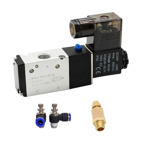 3 Wege Tür 2 Positionen 3V210-08 Magnetventil Pneumatisch Luft Steuerung Elektrische Steuerung Magnetventil Gas DC12V DC24V AC110V AC220V 1 Stück (SL 12mm Adjust,AC220) von WTKFXVYHU