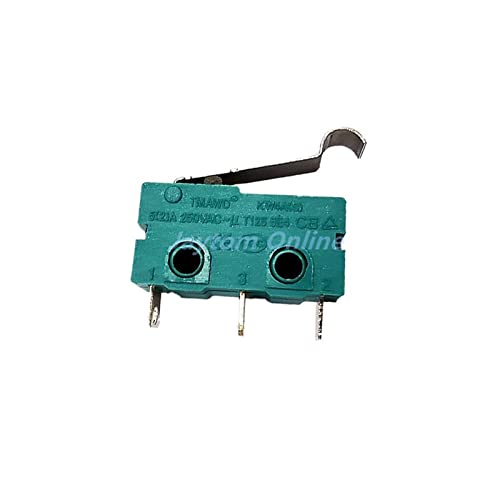 WTKFXVYHU Mikroschalter 5 Stück Mikroschalter Rollenhebel Arm SPDT Schnappschalter 5A 250V KW4A NC-NO-C mit Riemenscheibe 3Pin 2Pin Hubbegrenzungsschalter(R Handle 25mm) von WTKFXVYHU