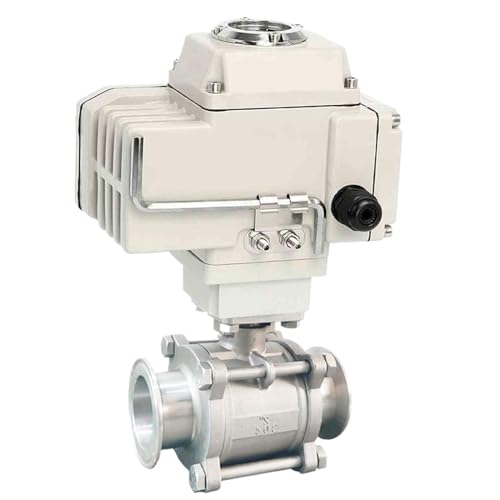 WTKFXVYHU Motorisiertes Kugelventil mit hoher Plattform aus Edelstahl DN50 220 V AC, elektrische Kugelventile, Typ Tri-Clamp (110 VAC) von WTKFXVYHU