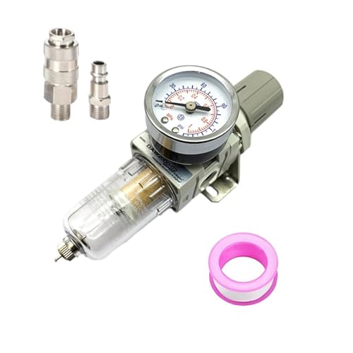 AW2000-02 Pneumatischer Kompressor Luftfilter Quellaufbereitung Filter Druckregler Instrument Ölabscheider mit Zubehör(AW2000-02 C PC6-02) von WTKYNULE
