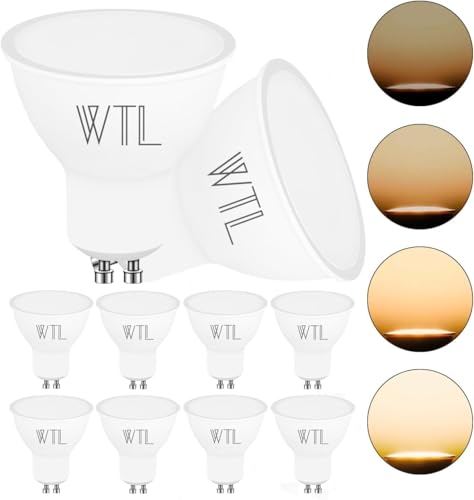 WTL GU10 LED Bulbs 7 W 2700 K Dimmable 600 LM Light Bulb Headlight Warm White LED 120 Degree Beam Angle Reflector Lamp LED Lamps, Pack of 10 von WTL