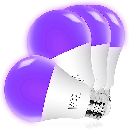 WTL UV Schwarzlicht Glühbirne, 9W E27 LED UV Leuchtmittel,380-400nm UVA Level Schwarzlichtlampe UV Beleuchtung Partylicht, 4 Stück von WTL