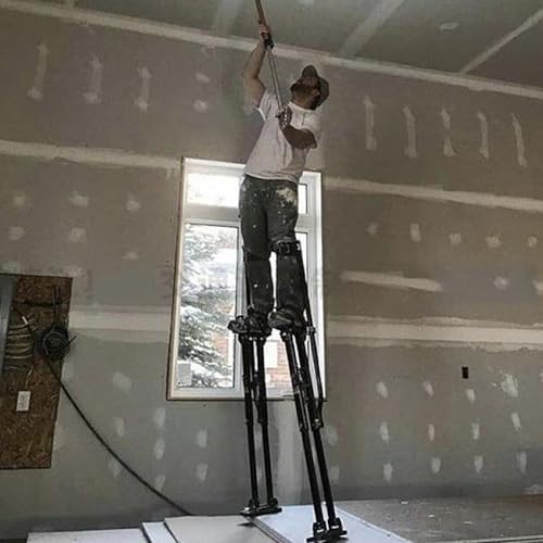 Arbeitsstelzen, 15-63 Zoll Trockenbaustelzen, verstellbare Aluminiumstelzen für Erwachsene mit rutschfesten Fußplatten und PVC-Knieschützern, sichere Tragkraft von 225 Pfund und stabil, leicht zu be von WTLONBF