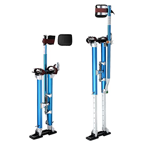 WTLONBF Blaue Trockenbaustelzen 24"-40" mit Knieschonerschutz, verstellbare Aluminium-Werkzeugstelze zum Abkleben oder Reinigen (Blau 24" - 40") von WTLONBF