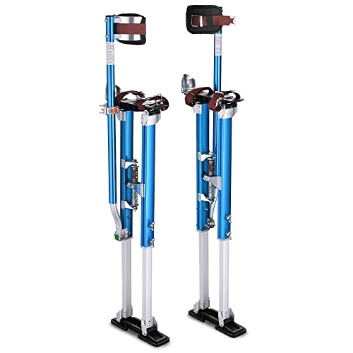 WTLONBF Verstellbare 36"-50" Aluminium-Trockenbaustelzen, 225 Pfund Tragkraft, 3-Positionen-Fersenhalterung, Doppelwirkungsfedern zum Abkleben oder Reinigen (Blau 36" - 50") von WTLONBF