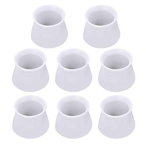 WTMLK 1/4 / 8PCs Tischstuhl Beinmatte Silikon rutschfeste Tischstuhl Beinkappen Fußschutz Bodenabdeckung Pads Holzbodenschutz, grau 8PCs von WTMLK
