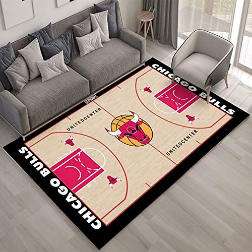 Teppich NBA Basketball Teppiche,Fläche Teppiche für Schlafzimmer Teppich Zuhause Wohnzimmer Jungen Zimmer Dekor Anti-Rutsch-Matte 80 * 120cm von WTWYWNRS