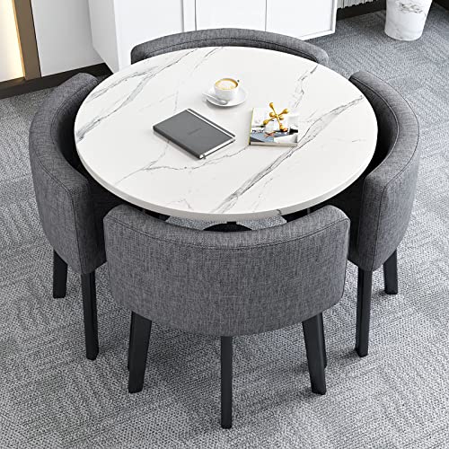 Büro-Empfangsraum, Clubtisch und Stuhl-Set, Empfangstisch und Stuhl-Kombination, Verhandlungstisch, Verkaufsbüro, Geschäfte, Besprechungen, Business-Couchtisch, L90 x B90 x H75 cm, 3 von WTXHYY