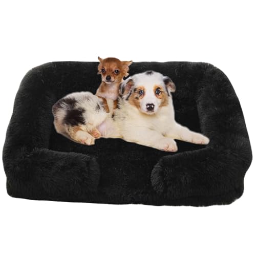 WTZHHK Hundebett Orthopädisch, Hundedecke Sofa für Kleine, Mittelgroße und Große Hunde – Abnehmbarer Waschbarer Hundesofa (Color : Black, Size : M) von WTZHHK