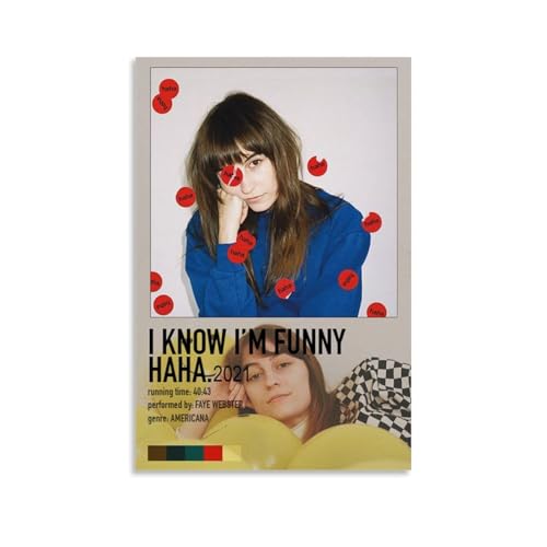 WTZRFV "I Know I'm Funny Haha-Faye Webster" Motivierende Wandkunst, inspirierende Poster, Druck, Leinwand, Zuhause, Wohnzimmer, Schlafzimmer, Dekoration, moderne Designs, ungerahmt, 60 x 90 cm WTZRFV "I Know I'm Funny Haha-Faye Webster" Motivierende Wandkunst, inspirierende Poster, Druck, Leinwand, Zuhause, Wohnzimmer, Schlafzimmer, Dekoration, moderne Designs, ungerahmt, 60 x 90 cm von WTZRFV