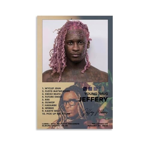 WTZRFV Jeffery by Young ThugMotivierende Wandkunst, inspirierende Poster, Druck, Leinwand, Zuhause, Wohnzimmer, Schlafzimmer, Dekoration, moderne Designs, ungerahmt, 20 x 30 cm WTZRFV Jeffery by Young ThugMotivierende Wandkunst, inspirierende Poster, Druck, Leinwand, Zuhause, Wohnzimmer, Schlafzimmer, Dekoration, moderne Designs, ungerahmt, 20 x 30 cm von WTZRFV