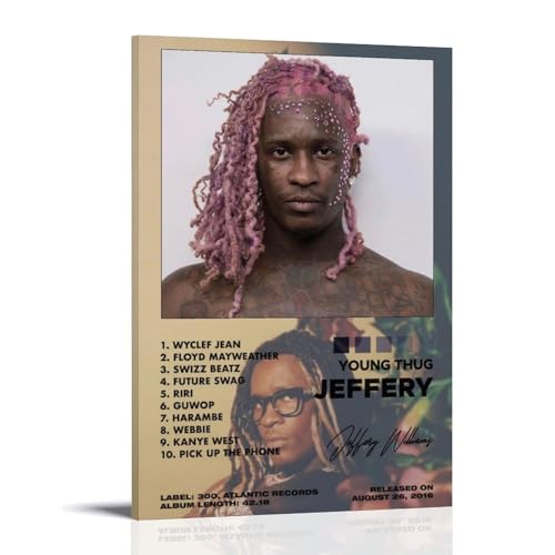 WTZRFV Jeffery by Young ThugMotivierende Wandkunst, inspirierender Poster, Druck, Leinwand, Zuhause, Wohnzimmer, Schlafzimmer, Dekor, moderne Designs, Rahmenstil, 20 x 30 cm WTZRFV Jeffery by Young ThugMotivierende Wandkunst, inspirierender Poster, Druck, Leinwand, Zuhause, Wohnzimmer, Schlafzimmer, Dekor, moderne Designs, Rahmenstil, 20 x 30 cm von WTZRFV