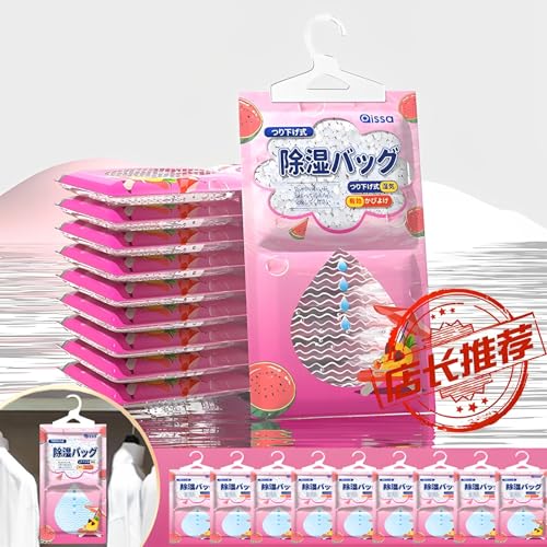 WTZWYFWJ 9 Pack Hänge-Luftentfeuchter,Kleiderschrank-Entfeuchter zum Aufhängen,Luftentfeuchter Beutel zum Hängen Schrank Entfeuchter Beutel Entfeuchter Schrank für Aufbewahrung, Badezimmer, Keller von WTZWYFWJ