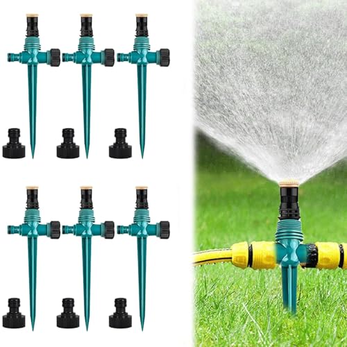 WUBAYI 6 Stück Automatisch Rotierender Gartensprinkler - 360° Einstellbarer Sprühnebel für Rasen, Blumenbeete & kleine Flächen | Rasensprenger für effiziente Bewässerung WUBAYI 6 Stück Automatisch Rotierender Gartensprinkler - 360° Einstellbarer Sprühnebel für Rasen, Blumenbeete & kleine Flächen | Rasensprenger für effiziente Bewässerung von WUBAYI