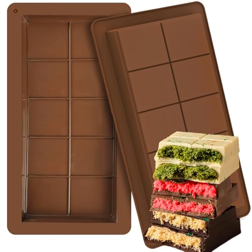 WUBAYI Schokoladenform Silikon 2 Stück Tief - Wiederverwendbare Silikonformen, BPA-frei & Lebensmittelecht für Dubai Schokolade, Pralinen, Keto-Fettbomben Non-Stick Backform WUBAYI Schokoladenform Silikon 2 Stück Tief - Wiederverwendbare Silikonformen, BPA-frei & Lebensmittelecht für Dubai Schokolade, Pralinen, Keto-Fettbomben Non-Stick Backform von WUBAYI
