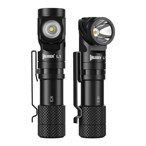 WUBEN L1 Taschenlampe LED Aufladbar Extrem Hell, 2000 Lumen Taschenlampen Batteriebetrieben, Doppelte LichtquelleTaktische Taschenlampe, Wasserdicht Flashlight Torch für Outdoor Notfälle Camping (P9) von WUBEN