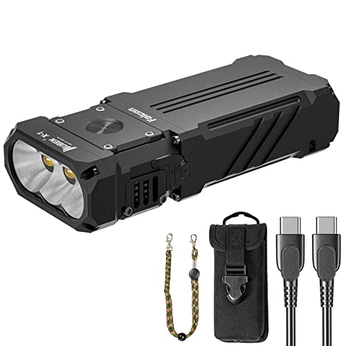 WUBEN X1 LED Taschenlampe 12000 Lumen, Extrem Helle Taschenlampe TYPE C Wiederaufladbare EDC Taschenlampe, 3 XHP 70.2 6000K Mit Holster, 7 Licht Modi Kühlung, Für Wandern Erkundung Campin Notfall von WUBEN