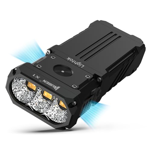 WUBEN X1 LED Taschenlampe 12000 Lumen, Extrem Helle Taschenlampe TYPE C Wiederaufladbare EDC Taschenlampe, 3 XHP 70.2 6000K Mit Holster, 7 Licht Modi Kühlung, Für Wandern Erkundung Campin Notfall von WUBEN