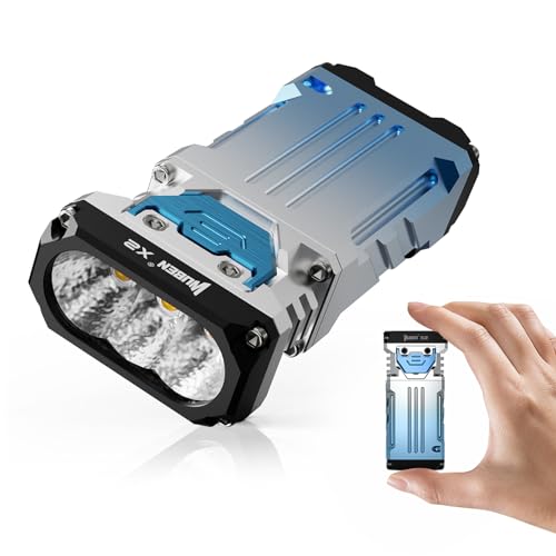 WUBEN X2 LED Taschenlampe, Extrem Hell 1800 Lumen USB Aufladbar Taschenlampen, 6 Modi IP68 Wasserdicht Tragbare Flashlight für Outdoor Notfall Camping(Farbverlauf Blau) von WUBEN